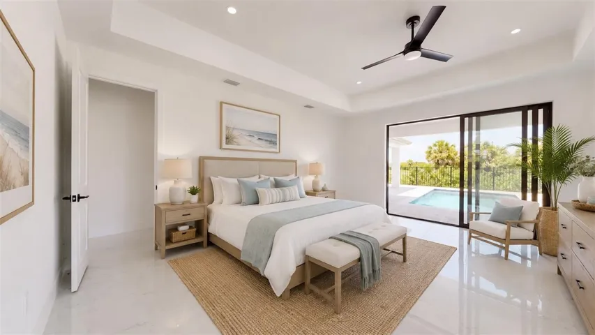 Primary bedroom virtually staged