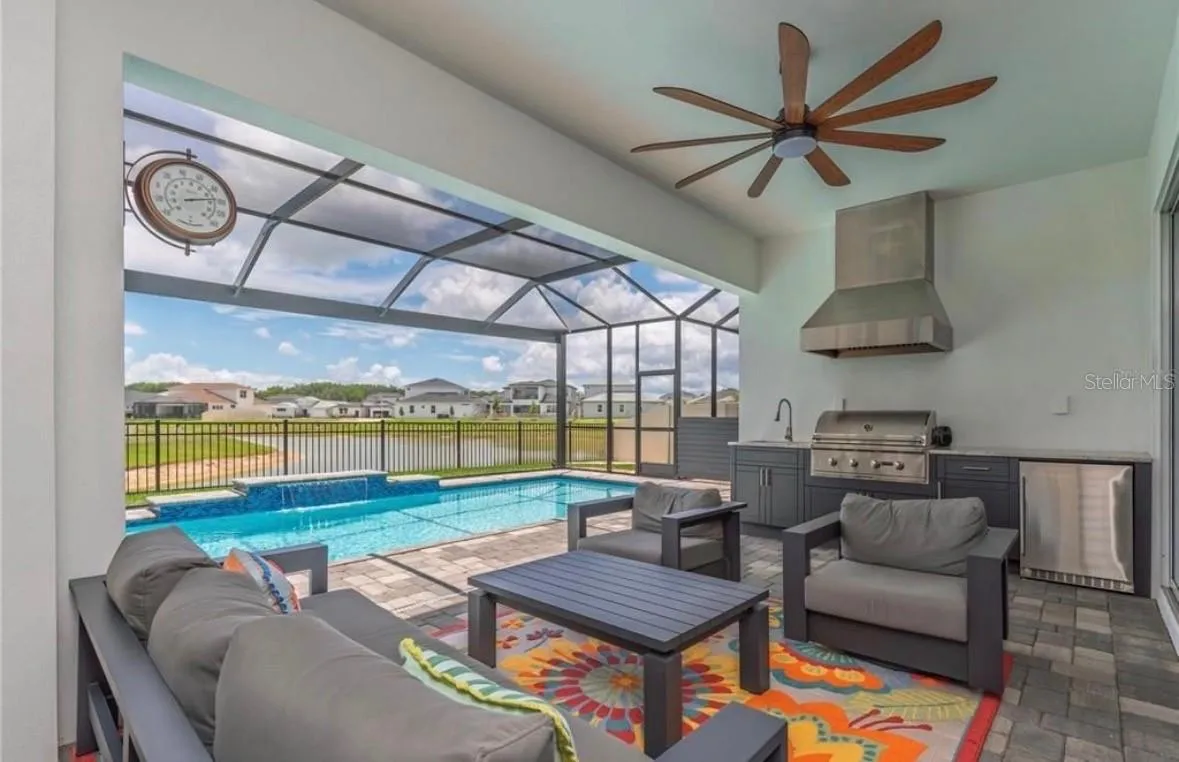 Clear-view landscape pool screen.