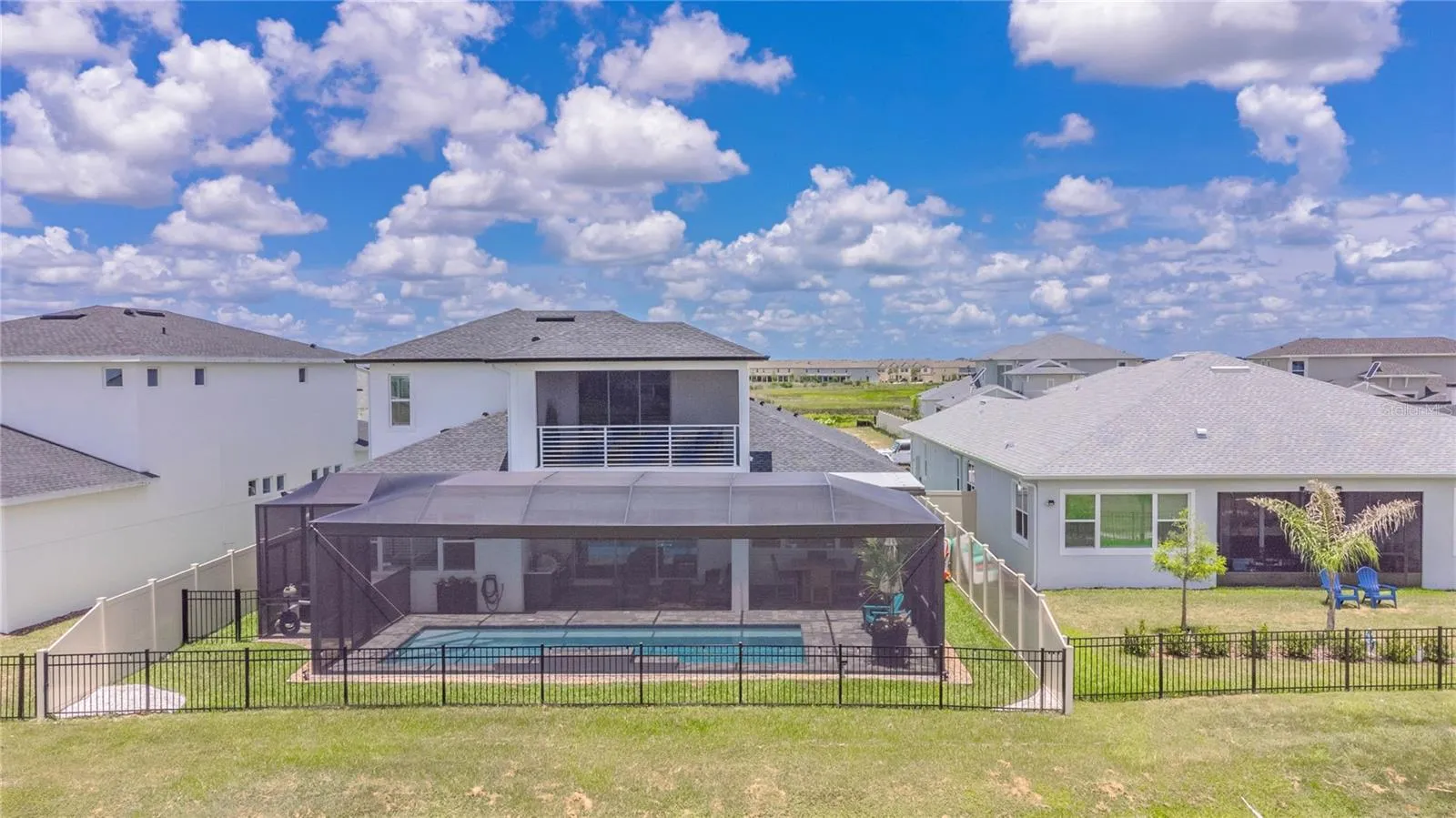 View of the back of the home and pool lanai.