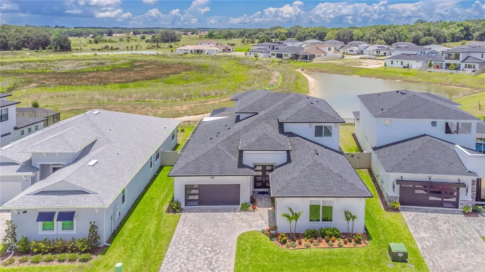 Aerial view of the home.
