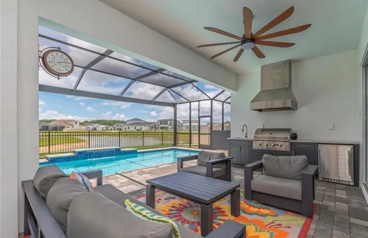Clear-view landscape pool screen.