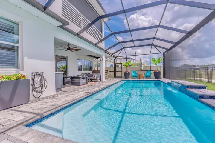 Heated, salt water pool.