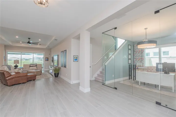 Foyer looking toward office and living room.