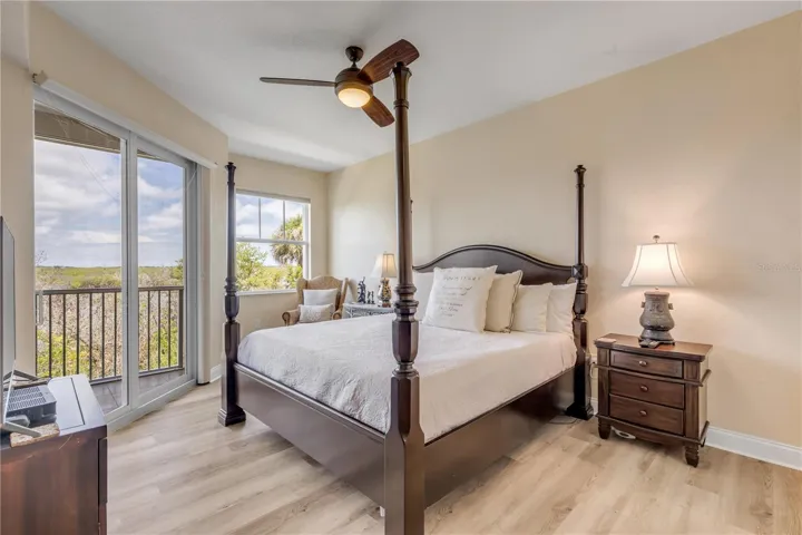 Maser Bedroom on the Intracoasstal Waterway with slider to screened balcony
