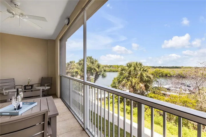 Screened in Balcony with view of Waterway and beautiful Sunsets