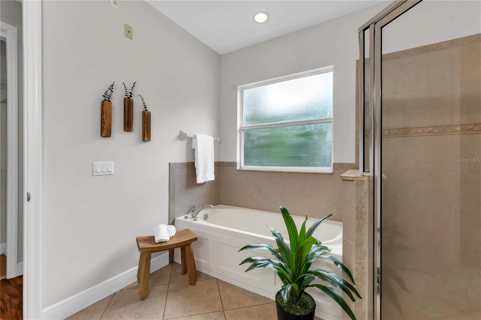 Primary bathroom with jacuzzi tub