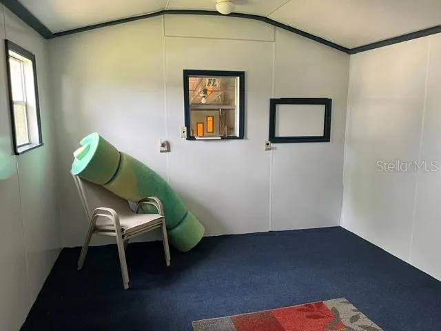 converted garage space. Outlet for AC unit