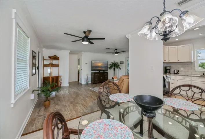 Open Concept Layout from Dining Room to Living Room