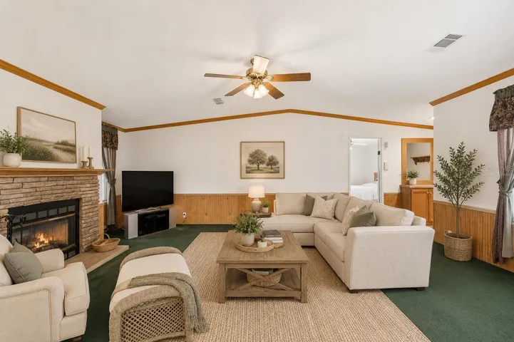 Virtually staged lving room