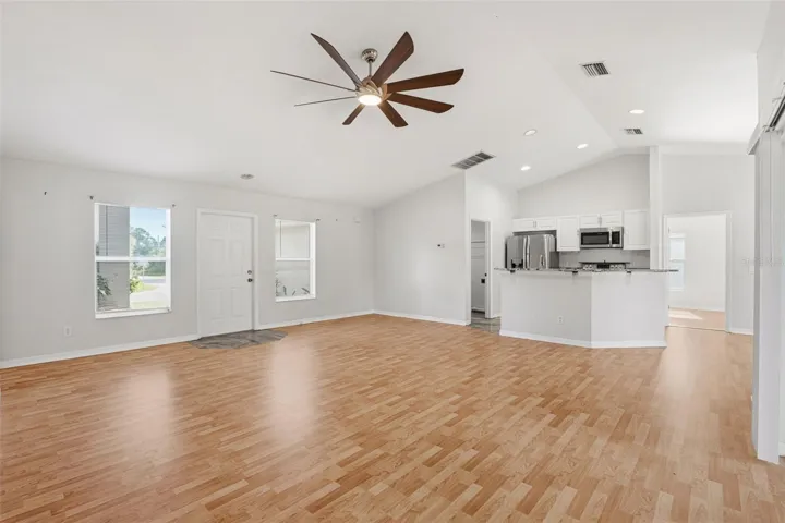Expansive Living Space with Vaulted Ceilings.