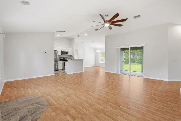 Open Concept Living and Dining Area.