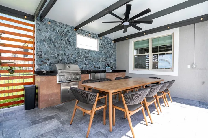 Outdoor TV area and barcecue