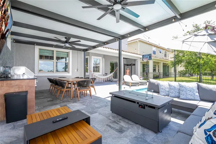 Outdoor TV area and barcecue