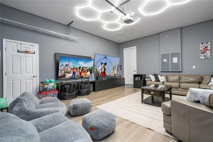 Garage with TVs