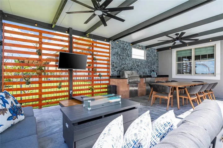 Outdoor TV area and barcecue
