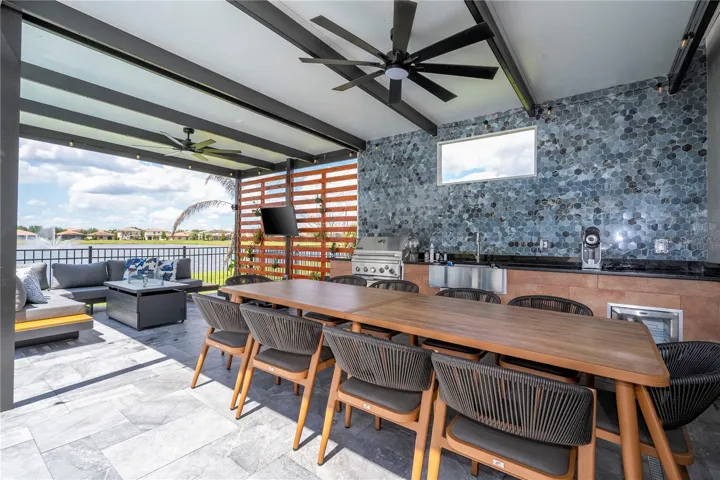 Outdoor TV area and barcecue