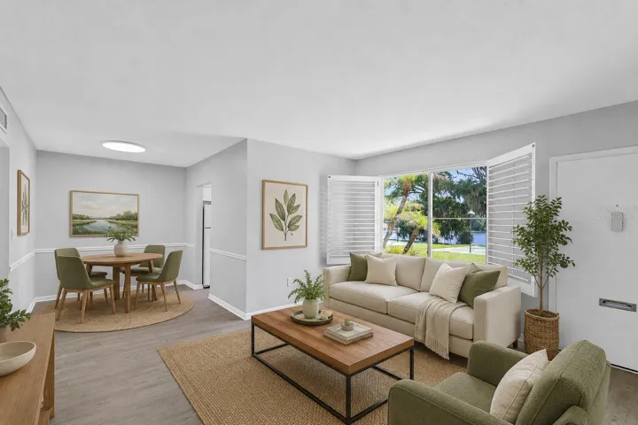 Virtually Staged Living Room/Dining Room