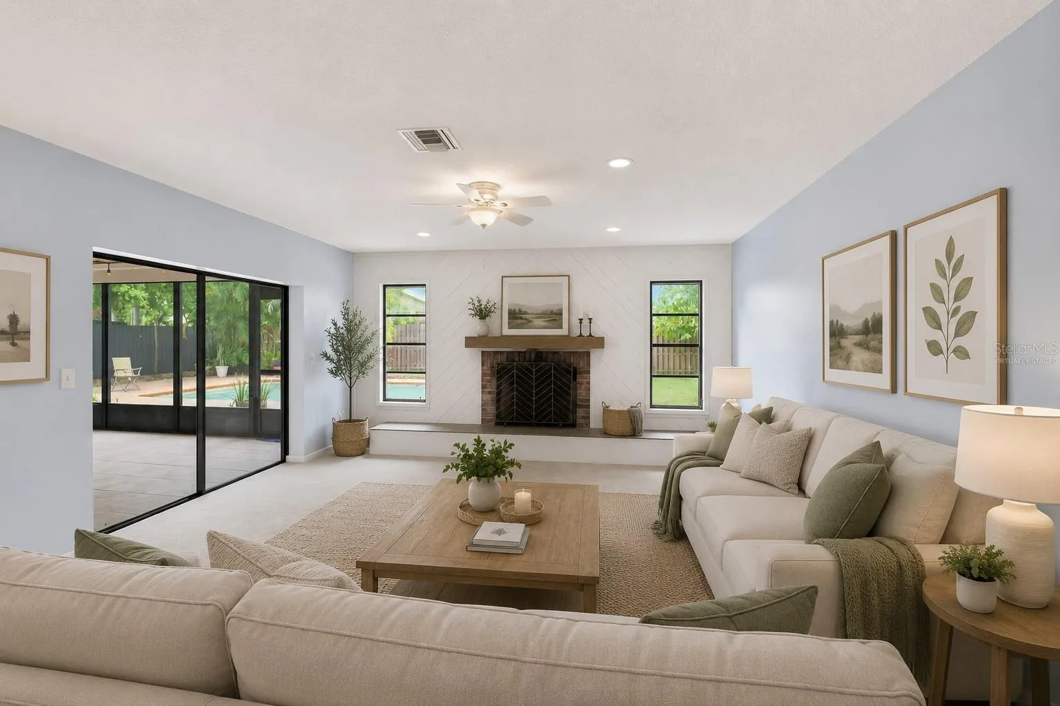 Virtually Staged Living Room