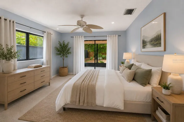 Virtually Staged Primary Bedroom