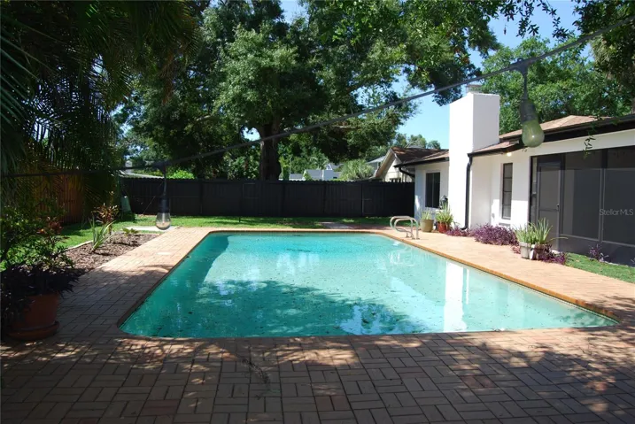 Backyard with new fencing