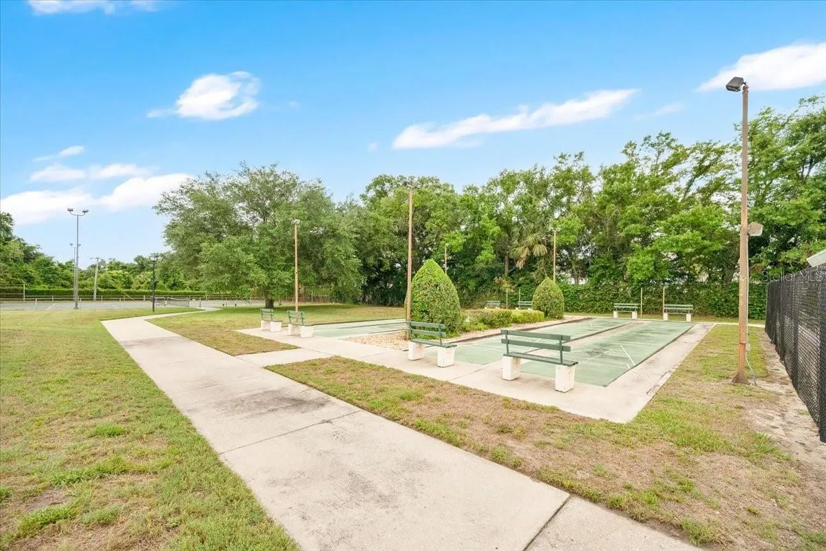The community shuffleboard courts