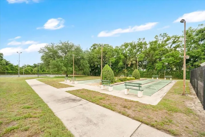 The community shuffleboard courts