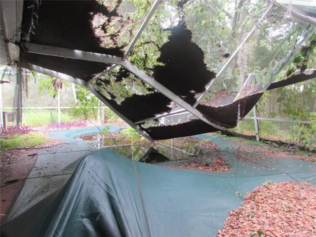 Pool cage is damaged