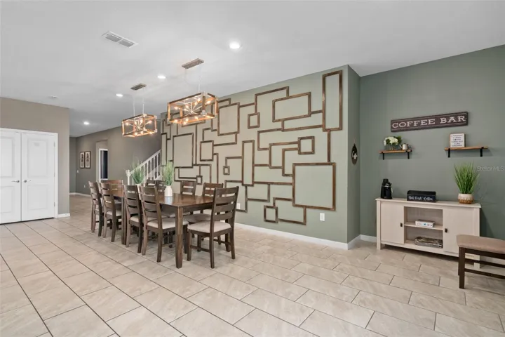 dining room with coffee bar