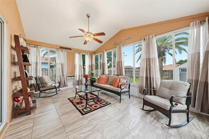 Sunroom/Florida room with AC unit