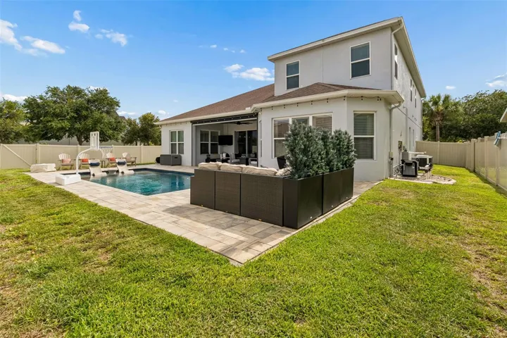Backyard and pool area