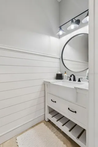 Hall 1/2 Bath with Shiplap