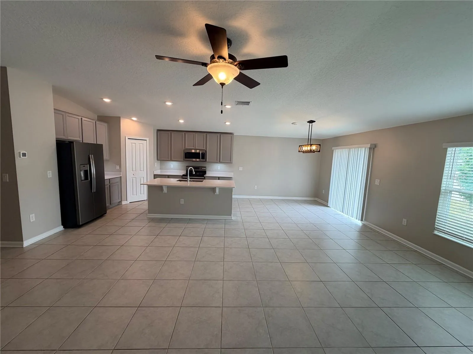 Living room and dining room