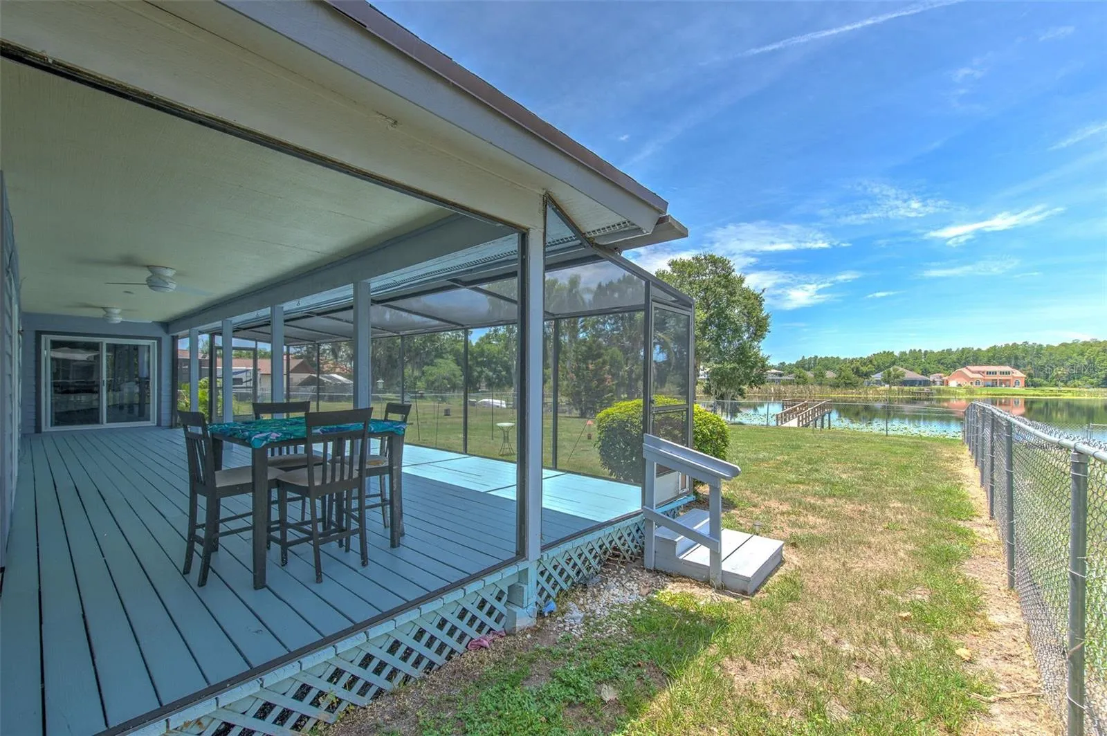 Wrap around covered screened in patio