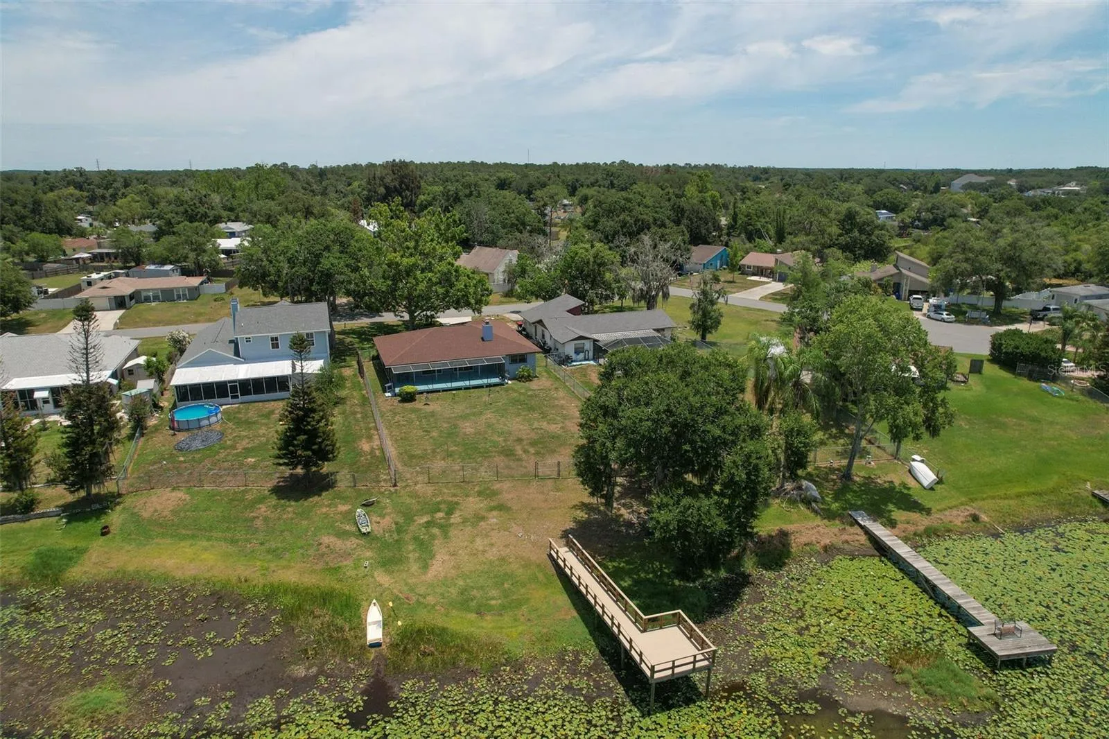 Ariel view of backyard