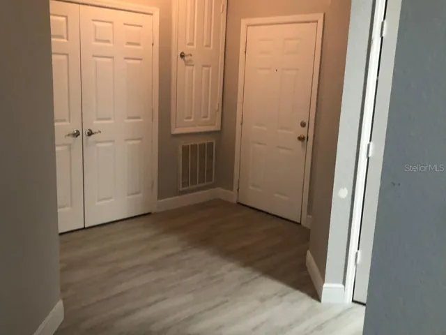 laundry closet and entrance door
