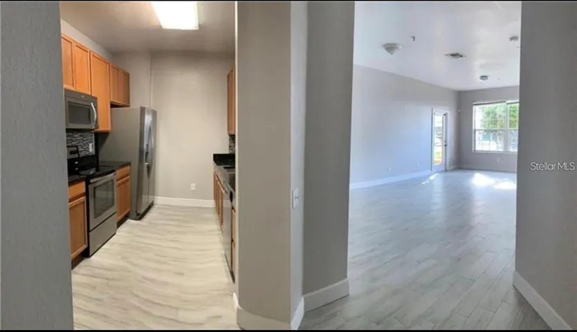 kitchen and living room