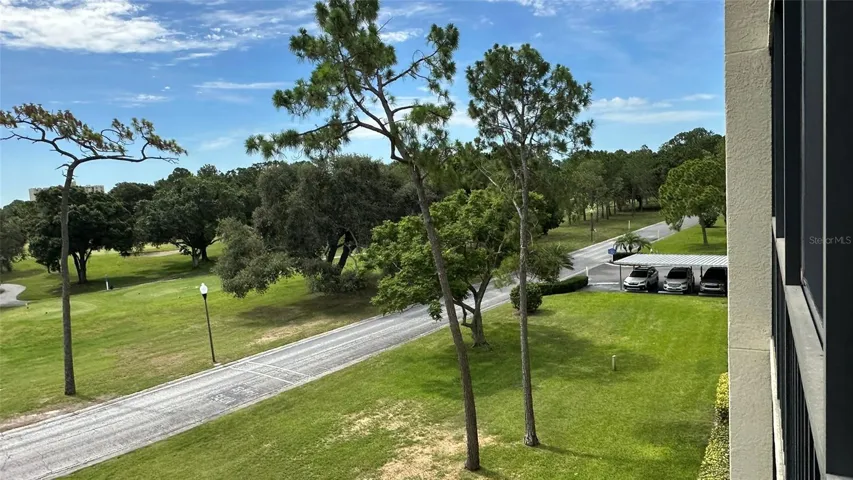 Right View from 4E Porch Fourth Floor toward Fairway, Entrance to Bldg 3400