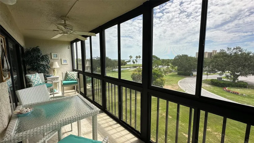 Wall to Wall Covered, Enclosed Screen Coffee Porch 4E Fourth Floor