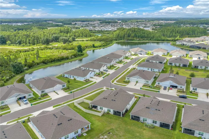 Aerial view of the back of the villa.