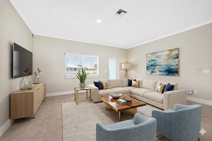 Virtually staged to show potential room layout!