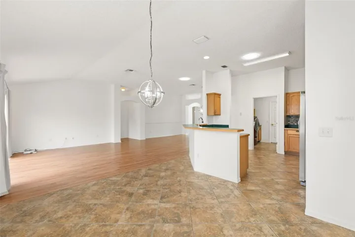 Eat in kitchen view to family room
