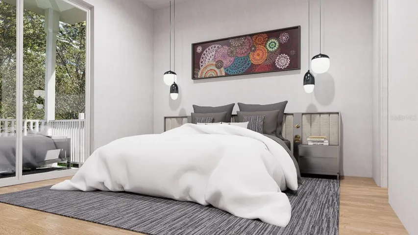 virtual staged master bedroom