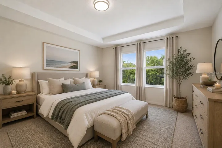 Virtually Staged Downstairs Primary Bedroom