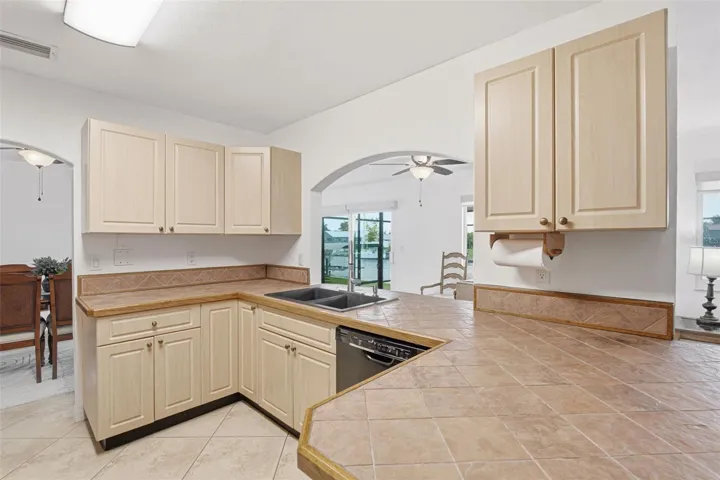 Kitchen with Breakfast Bar and Water Views