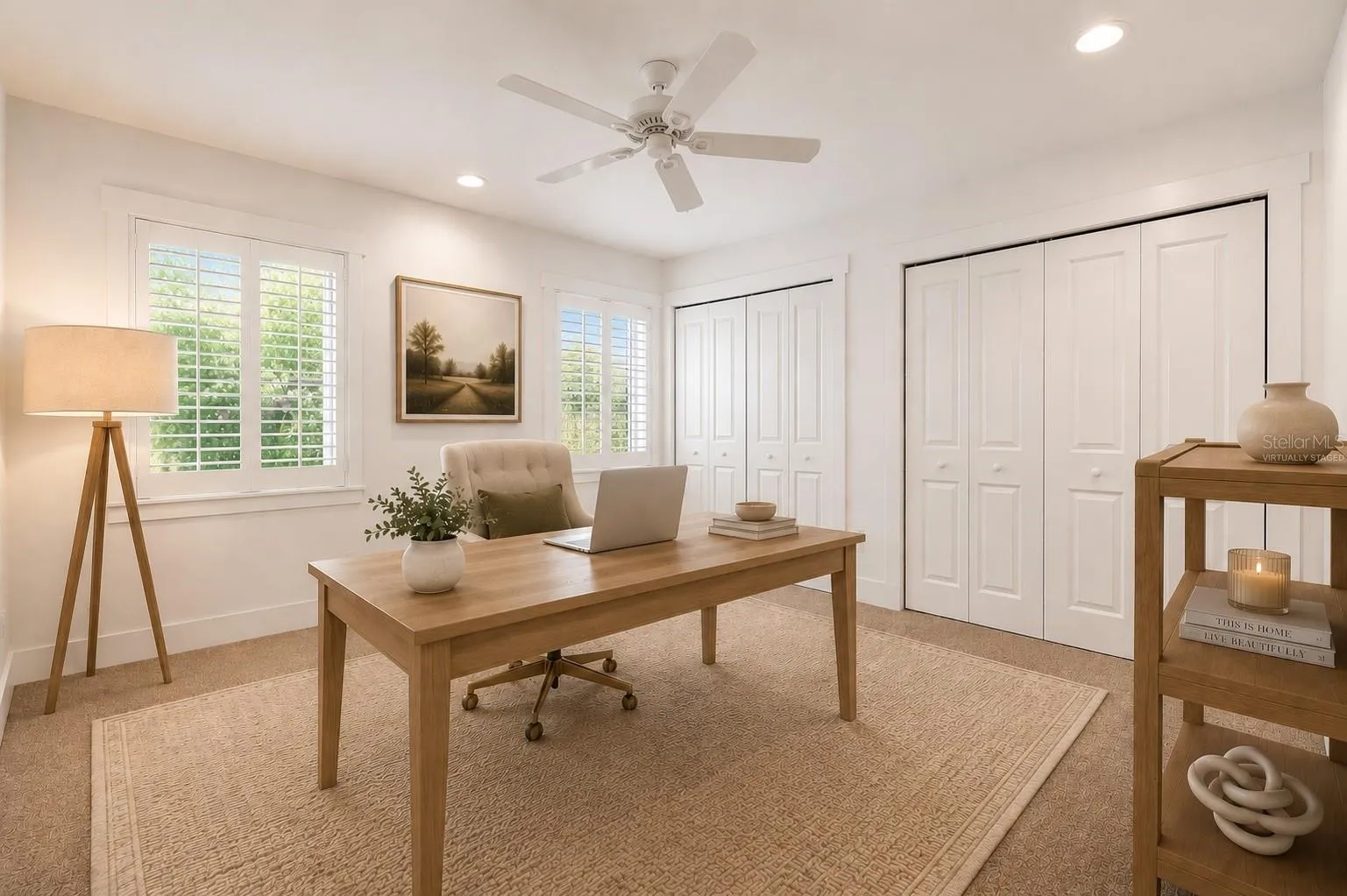 Bedroom 3 - would make a great office or guest space - virtually staged