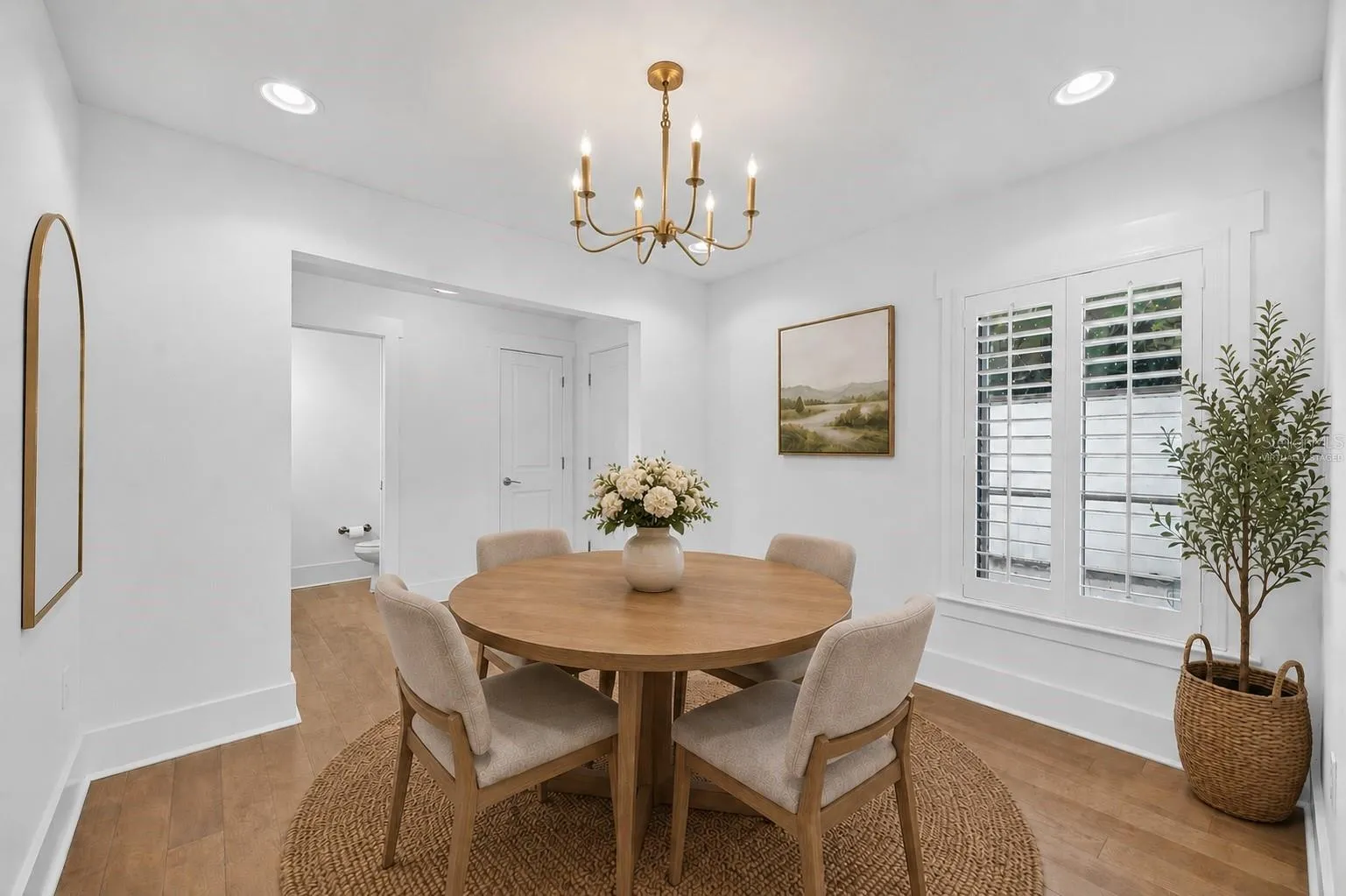 Dining room off of foyer - virtually staged