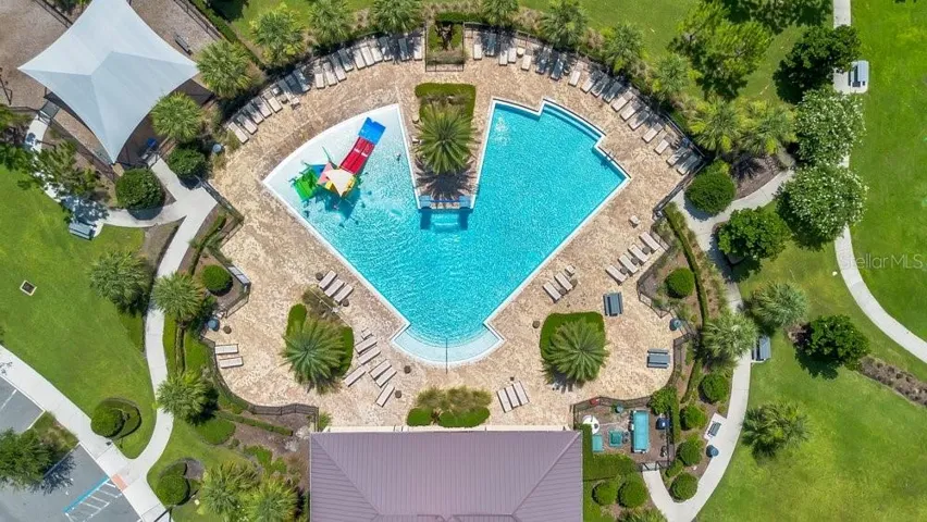 The zero-entry resort-style pool and splash pad