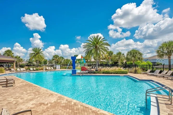 The zero-entry resort-style pool and splash pad