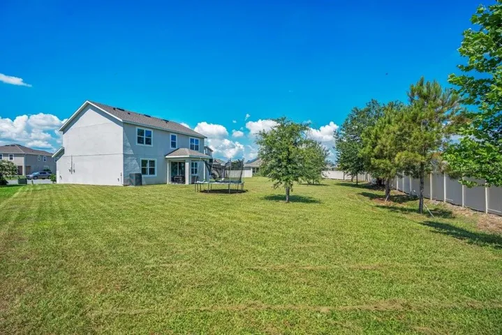 The SPACIOUS BACKYARD offers plenty of room for outdoor entertaining, play, gardening, or even future enhancements.
