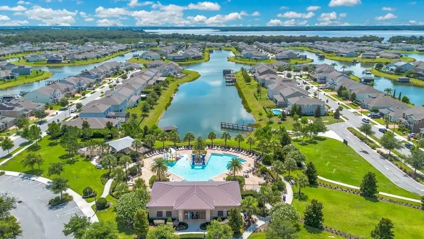 Aerial view of the amenities and community
